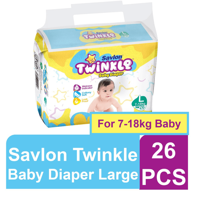 Savlon Twinkle Baby Belt Diaper Large 26 pcs