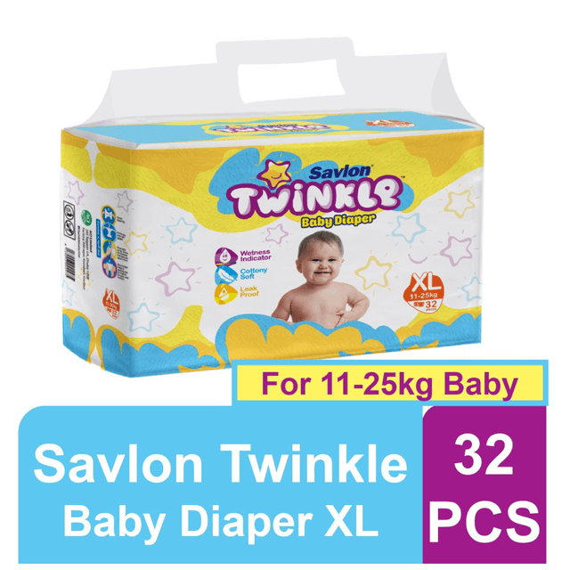 Savlon Twinkle Baby Belt Diaper XL 32 pcs